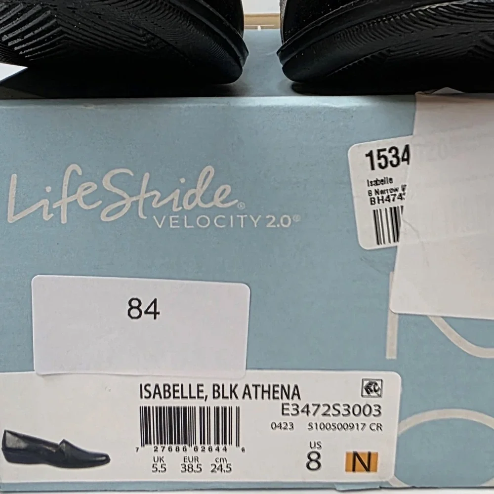 NEW LifeStride Women's Isabelle Loafers. Velocity‎ w/ Memory Foam 8 Narrow Black